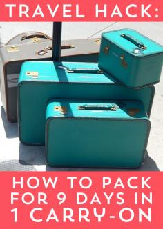 
                    
                        Super Helpful Travel Hack-  Packing Nine Days Into Your Carry On....it'll save you money!
                    
                