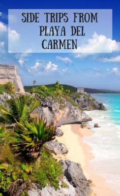 
                    
                        Side Trips from Playa Del Carmen Mexico. If you need more than the beach sand and sun, add a day swimming with the turtles, discovering ancient ruins or finding an underground river.
                    
                