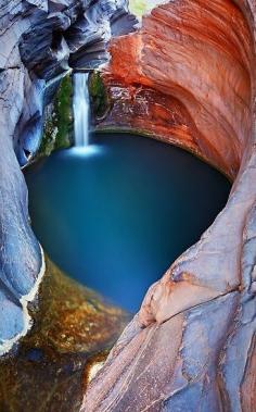 Karijini National Park, Western Australia~ The natural beauty of the Gorges, its magnificent waterfalls and sparkling rock pools make the Karijini National Park, a must visit destination for all visitors to Western Australia. Karijini is the second largest national park in western Australia. The gorges are overwhelming. Karijini also has some spectacular Waterfalls and Pools, such as the Joffre Falls, Fortescue Falls and Falls and Fern Pool.