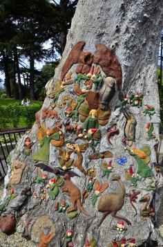 
                    
                        See Ola Cohn's Fairy Tree, in Fitzroy Gardens, Melbourne comprising a series of lovely carvings on the stump of one of the original Red Gum trees.
                    
                