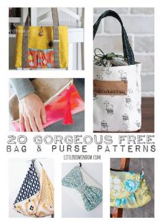 
                    
                        20 Gorgeous FREE Bag & Purse Patterns  | littleredwindow.com
                    
                