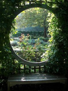 
                    
                        Moon gate.i could do this out of heaven wood and forsythia, freestand  somehow to gaze out at horses
                    
                