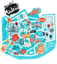 
                    
                        Madrid Map, Spain, illustrated map, travel guide madrid, tour guide spain
                    
                