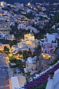 #Positano at Dusk ~ #Amalfi Coast, Italy visit this beautiful place with http://www.benvenutolimos.com/