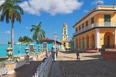 
                    
                        Historic center and central plaza in the lovely colonial town of Trinidad, Cuba
                    
                