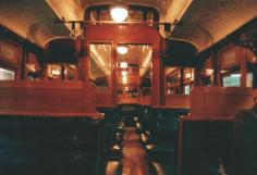 Interior of the "Red Rattler" train.