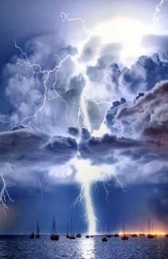 
                    
                        Lightning illuminates a cumulonimbus cloud over Corio Bay, Victoria, Australia
                    
                