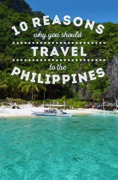 
                    
                        10 Reasons why you should travel to the Philippines... Visiting the Philippines is big fun. Perfect beaches. Friendly locals. Beautiful nature. Plus, it's a cheap country to travel, you'll get a great value for your money.  via © Sabrina Iovino | Just One Way Ticket
                    
                
