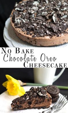 
                    
                        No Bake Chocolate Oreo Cheesecake - Erren's Kitchen - This recipe makes a decadent, tempting chocolate cheesecake that's loaded with Oreo goodness!
                    
                
