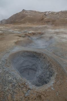 
                    
                        HVerarond is a very active spot. It offers mud pots that boil clay constantly. there is no waiting for explosions. Just mud boiling everywhere. Discovered by Michael Schuier at Hverir, Iceland
                    
                