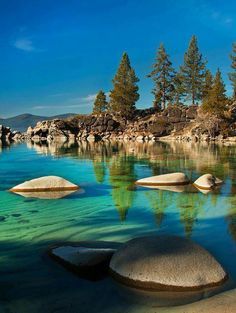 
                    
                        55 acres of crystal clear water, sandy beaches, rocky coves & shady forests... In other words: Paradise in Nevada.
                    
                