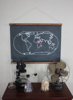 Chalk Board World Map from Etsy