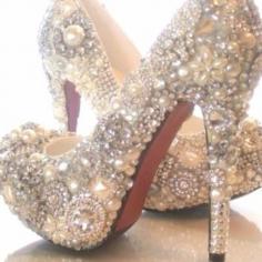 
                    
                        Chunky white pearl heels
                    
                