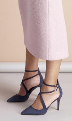 
                    
                        Sexy, strappy navy suede heels by Sole Society
                    
                