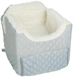 Features: 15 X 17 X 19 - For Pets up to 18 Pounds Integrated safety strap for securing dog in safely Booster seat secured by car safety belt Cover & interior are both machine washable Lambs wool interior keeps dog cool in summer & warm in winter Plush comfortable and durable polyurethane foam Snoozer Lookout II Dog Car Seat allows your pet to eat and drink while enjoying the ride! The Snoozer Lookout II Pet Car Seat is like the original Lookout but for added value has a pull-out tray at the bottom to hold food and water dishes toys chews leash or any other items. The Patented Lookout II Dog Car Seat is the perfect booster seat for pets up to 25 lbs! The Snoozer Lookout II Pet Car Seat interior is made of lambs wool creme sherpa and the exterior cover comes in a variety of unique fabric colors. The cover can be removed for easy cleaning. Use the Lookout II pet car seat in the house as a bed or in the car as a pet booster seat! There is a seat belt slot to prevent any injury to you pet in the event of a sharp turn or sudden stop. For additional security a connecting strap is included for the seat belt to connect to a harness. Add the optional Travel Rack to your pet car seat - it snaps on the front of your dog car seat our pet can eat and drink while enjoying the ride.
