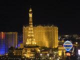Paris Hotel on the Strip at Night, Las Vegas, Nevada, USA - Robert Harding - Photographic Print from Art. co. uk