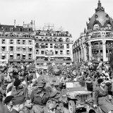 Allied Forces and French Civilians Celebrating the Liberation of Paris, Hotel De La Ville - Frank Scherschel - Photographic Print from Art. co. uk