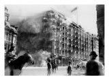 San Francisco, Palace Hotel on Fire, During Earthquake and Fire, California, April 18, 1906 Premium Poster from Art. co. uk