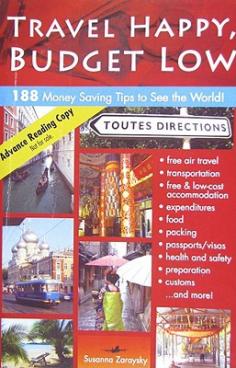 Travel Happy, Budget Low informs you how to travel economically in planes, trains, and buses, how to find inexpensive meals, and how to book inexpensive hotel rooms or stay for free with locals. With more than 200 tips and 160 website resources, Travel Happy, Budget Low covers the topics of frequent flyer mile tricks, health/safety, expenditures, packing, passports/visas, preparation, customs and more. Budget travel does not mean you will spend weeks on rickety old buses with no ventilation or spend the night in run-down hostels. You will realize that you too can see Paris, The Great Wall of China, the Vienna Opera, and other great sites without breaking the bank. Enrich yourself culturally without being rich! Advance Praise for Travel Happy, Budget LowSusanna has written a digestible, yet comprehensive, guide to help travelers save money, be comfortable, journey light and stay happy in the process-Beth Whitman, author of the Wanderlust and Lipstick guides for women travelers Susanna is able to combine her personal experience to give the reader some essentials in seeing the world on a budget. This book will enable many folks to see more of the world for less-Albert Yu, Group Sales Manager, Four Seasons Silicon ValleyA practical read and must have for any budget conscious traveler. Share in Susanna's experiences and learn from her mistakes to become a savvy globetrotter. This book is for both beginners and experienced travelers, with a wealth of tips and resources covering all areas of travel-Kristine Ng, co-founder of Esplora, an online resource and social networking site for women travelersI found Ms. Zaraysky's book an invaluable source for an independent traveler. It is very useful, up to the point and very functional. I wish I knew some of the tips that I found in this book during my earlier travels-Leon Gendin, 27 years of travel, visited 63 countries, lived in 12 countries. Do you feel grounded by high priced airline tickets, lousy exchange rates, and luxury hotels? Susanna Zaraysky, the quintessential budget globetrotter shows you how to travel well without breaking your budget. A must read for would-be world travelers-Prof. Lois Lorentzen, University of San FranciscoAn excellent book. For the tourist it is useful since it helps in knowing on what to plan, and for a seasoned traveler it is a checklist. The most wonderful part that I see is - it brings together all the tiny little details, that every traveler would have experienced in various trips, under one umbrella-Dilip Menon, Traveled in 12 countries, lived in five