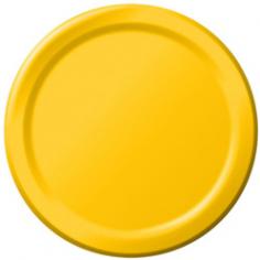 This 7" round school bus yellow lunch plate brings you superior performance in competitive strength tests and has prescored rims for an attractive, uniform appearance. Design a variety of parties with our tableware. We offer a rainbow of colors perfect for any occasion. Mix and match or shop one collection, this tableware is beautiful and will add a touch of color to any event.