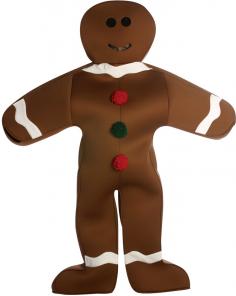 If you love ginger bread cookies than you will love this costume as well. The Ginger Bread Man Costume includes a over sized gingerbread man jumpsuit with pom pom gum drops and white icing detail. A head piece is also included. You'll look like you can straight out of the oven and good enough to eat. This costume is ideal for a winter festival, holiday event or for Halloween. This great costume comes in standard size fits up to a men's large.