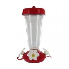Durable plastic construction. 20-oz. nectar capacity. 4 white primrose-shaped feeding ports. Convenient top-fill design. Easy-to-fill wide-mouth top. Easy to clean with fewer parts than other feeders. Measures 5L x 5W x 9H inches. The Primrose Hummingbird Feeder is just what you need to attract hummingbirds to your garden. The wide-mouth top and the top-fill design makes refilling the feeder a breeze while four white primrose-shaped feeding ports ensure that the little hummingbirds can easily enjoy the nectar.A convenient patented Push-Pull technology facilitates effortless refilling - just push pour then pull and lock - it's that easy! Cleaning the Primrose Hummingbird Feeder is simple too because it is designed with fewer parts than other feeders. The durable clear plastic construction makes it easy to monitor nectar levels in this 20-ounce hummingbird feeder. Feeder Hanging TipsHummingbird feeders should be hung out of direct sunlight away from windy areas and out of reach of cats. You may also want to place the feeder in and around flowers. This will help attract more hummingbirds to your feeder. Ideally a sheltered location with south-eastern exposure is best for hanging bird feeders because birds like to feed in the sun and out of the wind. Birds also prefer not to have any obstructions over their feeding area so they can see any predators. Feeder CareKeeping your feeder clean and full of fresh nectar is very important to the health of visiting hummingbirds. It is recommended that you clean your hummingbird feeder every week. A mild soap and water solution can be used for cleaning. However if additional cleaning is needed you can use diluted vinegar. It is not recommended that you put any bird feeders into your dishwasher for cleaning. About WoodstreamA privately-held company with a long-standing positive reputation Woodstream is a global manufacturer and marketer of quality products from pets and wildlife control and home and garden products to bird feeders and garden decor. They have a 150-year history of excellence growth and innovation and have built a strong presence in key markets through organic growth and strategic acquisitions. The growth of Woodstream is thanks to their customer-driven approach to product development a dedicated design organization that focuses on innovation quality and safety as well as a commitment to an industry-leading level of service.