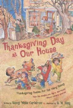 A collection of poems about one family's activities on Thanksgiving Day, including pondering the history behind the holiday, welcoming visiting relatives, praying for others, enjoying the good food, and giving thanks at the end of the day.