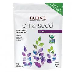 Ancient Superfood of the Aztecs Organic Chia Seed USDA ORGANIC 40& Fiber 20% Protein 20& Omega-3 The Mighty Seed Protein, Fiber, Omega-3 and Antioxidants Nutiva. Nourishing People & Planet & reg. Nutiva is dedicated to a healthy and sustainable world for all. The people of the ancient Aztec and Incan empires revered chia seeds as vital nourishment. These mighty non-gluten seeds, packed with Omega-3, protein, rare antioxidants, and fiber, are maknig a strong comeback in the 21st century. Enjoy them on yogurt or oatmeal or in baked goods or smoothies. Try soaking 2 Tbsp of chia seed for 5 minutes in 3-4 oz of water to produce a nutritious chia gel that can be added to hundreds of recipes. No need to grind chia. Also enjoy Nutiva's Hempseed, Hemp Oil, Hemp Protein, Food Bars, Extra-Virgin Coconut Oil, Coconut Manna(tm), and Chips. Chia Cereal 2 Tbsp chia seeds 1 Tbsp Nutiva Hempseed 3-4 oz water or milk Apple, banana, or berries Honey or maple syrup to taste Make a delicious breakfast treat by soaking chia seeds for 5 minutes in hot or cold liquid. Add sliced fruit, hempseed, and honey or syrup, and dig in! Visit nutiva.com for more recipes