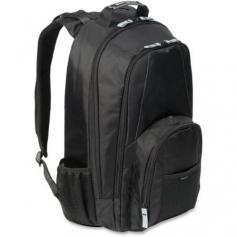 Whether going on trips, attending school or transporting your laptop to work, this casual backpack is functional for the everyday traveler. A foam padded laptop compartment helps absorb the shock of regular use and protects your laptop up to 17 from other objects in your bag. Front storage section includes a media compartment with a headphone port, cell phone pocket, pen loops and a key clip. Plus, a standard compartment space provides you with the flexibility to carry more. Quick-access mobile phone pouch keeps most standard-size phones within reach. Easily accessible water bottle holder is located safely away from sensitive electronics and important files. " General Information Manufacturer: Targus Group International Manufacturer Part Number: CVR617 Brand Name: Targus Product Line: Groove Product Model: CVR617 Product Name: 17" Groove Backpack Packaged Quantity: 1 Product Type: Carrying Case Product Information Style: Backpack Carrying Options: Shoulder Strap Maximum Screen Size Supported: 17" Physical Characteristics Color: Black Exterior Material: Nylon Height: 19" Width: 16.3" Depth: 5" Weight (Approximate): 2.75 lb Miscellaneous Application/Usage: Notebook Pen Bottle Books Accessories Country of Origin: China Warranty Limited Warranty: Lifetime
