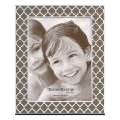 Frame with a modern take on a classic style. Offered in multiple sizes. Enamel-printed pattern based on Moroccan motifs. Vertical or horizontal orientation. Mocha-colored enamel. From snaps of your kids to your high-school reunion to that time you visited Rome, the Reed and Barton Kasbah Mocha Picture Frame is the perfect way to display your fondest memories. This durable frame features a mocha-colored enamel print that's remiscent of a classic, Moroccan lattice pattern. It's offered in a range of sizes, so find the one that works best in your space. About Reed & Barton/Eureka Mfg. Founded in 1824, Reed & Barton enjoys a reputation as one of the country's foremost marketers of fine tableware and giftware. Recognized for design excellence and the highest quality workmanship, Reed & Barton offers an array of exceptional products that satisfy a broad range of tastes. Today the Reed & Barton name graces fine flatware, dinnerware, crystal, giftware, and picture frames, as well as a wide variety of expertly made, handcrafted flatware and jewelry chests. For more than 183 years, our products have been the choice of those with discriminating taste. Our unwavering commitment to quality and customer satisfaction can be found in every product that bears the Reed & Barton name. Attention California Residents - Proposition 65 Warning: Consuming foods or beverages that have been kept or served in leaded crystal products or handling products made of leaded crystal will expose you to lead, a chemical known to the State of California to cause birth defects or other reproductive harm. Note: This vendor provides no warranty per PDA team. 11.14.13. contact info.: customer service department:1-866-797-9675 (8:00 a.m. - 4:30 p.m. EST, Mon. - Fri.). Size: 4 x 6 in.