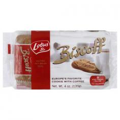 Europe's favorite cookie with coffee. 8 stay fresh packs. 73 calories. 1932. No cholesterol. No artificial colors or flavorings. All natural ingredients. 0 grams trans fat per serving. For decades, Biscoff has been Europe's favorite cookie to enjoy with coffee. Its popularity in the US spread when this crisp, delicious cookie began to be served onboard airplanes. Passengers clamoring for more of these delicious cookies were delighted to find they could enjoy Biscoff at home or share them as gifts through our catalog and website. Biscoff is now available in fine retail stores throughout the US. For unique gifts with Biscoff and other Lotus Bakeries specialties, contact us at: www. biscoff.com. Visit the Biscoff Corner at Pier 39 in San Francisco. The airline cookie! Product of Belgium. Wheat Flour, Sugar, Vegetable Oils (Contains One or More of Soy Bean Oil, Sunflower Oil, Canola Oil, Palm Oil), Brown Sugar, Leavening (Sodium Bicarbonate), Soy Flour, Salt, Spice (Cinnamon).
