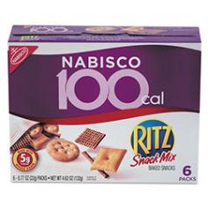 Baked Snacks 3G Fat No High Fructose Corn Syrup 0 G Trans Fat Eating Smarter But Looking For Great Tasting Snacks? You'll Love What Your Friends At Nabisco Have Created For You: 100 Calorie Packs, Featuring Delicious Varieties Of Your Favorite Nabisco Brands. We Are Passionate About Creating A Variety Of Delicious Snacks In Portion Control Sizes. Each Box Has Individual 100 Calorie Packs That Are Between 0-3 Grams Of Fat Per Pack, Depending On The Variety. You Don't Have To Count Or Measure Anything - Each Pack Is Portioned Out With 100 Calories Worth Of Delicious Snacks For You To Just Grab And Go! Enjoy! Sincerely, Your Friends At Nabisco To Learn More About All Our Delicious 100 Calorie Packs Varieties Or Other Sensible Snacking Option, Please Visit Nabiscoworld.Com/100Caloriepacks In The Mood For Something Flavorful With A Lot Of Variety? Ritz Snack Mix Is A Delightful Mix Of Bite-Size Ritz Crackers, Kraft Cheese Nips Crackers, Pretzel Sticks, & Wholesome Wheat Shreddies. Enjoy! Percent Daily Values Are Based On A 2,000 Calorie Diet. Your Daily Values May Be Higher Or Lower Depending On Your Calorie Needs: Calories 2,000 2,400 Total Fat Less Than 65 G 80 G Sat Fat Less Than 20 G 25 G Cholesterol Less Than 300 Mg 300 Mg Sodium Less Than 2,400 Mg 2,400 Mg Total Carbohydrate 300 G 375 G Dietary Fiber 25 G 30 G Carton Made From 100% Recycled Paperboard / Minimum 35% Post - Consumer Content * From Ingredients: Adds A Trivial Amount Of Trans Fat.
