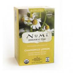Chamomile Lemon Caffeine Free Light Gentle Flowers Pure Herbal Teason Bags The Purest Tea On The Planet Chamomile Has Been Used Since Ancient Times And Was Favored By The Pharoahs. In Chamomile Lemon, We Have Combined The Finest Chamomile Blossoms From Egypt's Northern Valley, With Lemon Myrtle, The World's Most Vibrant Source Of Citral, Found In The Rainforests Of Australia. When Brewed, This Teasan Glows With The Warmth Of Sunshine And Imparts A Lingering Calm Brushed With Citrus Murmurings. Teason&trade; Is Our Term, Derived From The French Tisane, For Brewed Herbal Beverages; Which Strictly Speaking, Are Not From The Tea Plant, Camellia Sinesis. Enjoy! Numi: A Journey Of Imagination Begins With A Cup Of Tea And A Quiet Moment. Numi Is A Labor Of Love By A Brother And Sister. She Hand Paints The Images That Grace Numi's Packaging, Inspired By Photographs He Takes While Traveling The World In Search Of Organic And Exotic Teas And Herbs. Tea Is Liquid Meditation, Reminding Us To Enter A Time And Space To Find Our Own Thoughts And Visions. We Invite You To Take The Tea Transformation. The Purest Tea On The Planet&trade;: Selecting Premium, Full Leaf Teas - Never Tea Dust - To Ensure Smooth, Soothing Flavors That Nurture Your Health. Using 100% Real Ingredients - Fruits, Flowers & Spices - To Create An Authentic, Natural Taste. We Don't Believe In The Common Practice Of Adding Oils & "Natural" Flavorings To Create Flavor. Supporting Our Communitea By Sourcing Certified Organic Teas & Herbs Directly From The Farmers. Conscientiously Creating Partnerships That Improve The Quality Of Life From Farmer To Packer. Using Eco-Friendly Packaging: The Carton Is Made Of 85% Post-Consumer Waste, Printed With Soy Based Inks And The Tea Bags Themselves Are Biodegradable Usda Organic / Certified Organic By Qai 1-888-404-6864