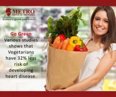#Health Tip of the Day
Various studies shows that #Vegetarians have 32% less risk of developing #heart disease.
https://goo.gl/H8f8eP