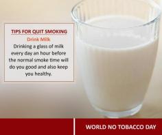 Tips to #QuitSmoking
Drink #Milk - Drinking a glass of milk every day an hour before the normal smoke time will do you good and also keep you #healthy.
http://bit.ly/2qATXmT