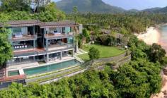 6 Bedrooms Oceanfront Koh Samui Villa 4349 Built into a lush, wooded cliffside overlooking an unspoilt sand-swept cove on Samui's secluded southwest coast, the villa has 180 level vistas of island-peppered ocean splendour from nearly all room in the villa.
