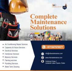 VFix Maintenance & Technical Services LLC is one of the leading residential and commercial maintenance company in Dubai. We offering professional and expert Property Management Services in UAE including Building Maintenance, Villa - Home maintenance, Office Maintenance, Property Maintenance, AC Maintenance and Repairs, Electrical Service, Plumbing services, Painting Services, Handyman services and more..