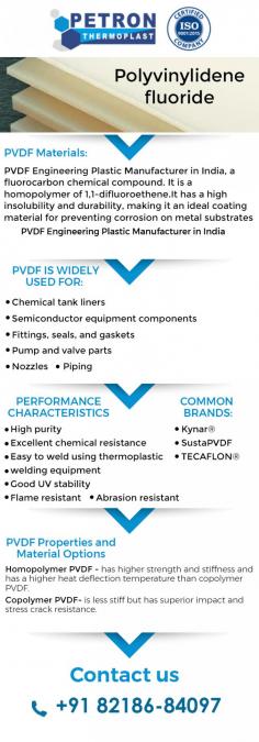 Pipes and fittings made of Polyvinylidene fluoride (PVDF) are available from Petron Thermoplast.

Polyvinylidene fluoride (PVDF) pipes and fittings are among the most often used commercial and industrial PVDF pipes. PVDF can be utilised for a lot more than just pipes and fittings. There are also ball valves incorporated. These valves have shown to be vital when it comes to different types of containers and tanks containing chemicals in the form of liquids and gases. As a result, these valves must be able to tolerate the temperature and pressure of diverse substances for a long time.

Visit Us; https://petronthermoplast.com/engineering-plastics/materials/pvdf-materials/

Address:- Office No 3, 2nd Floor, Block No 25, Sanjay Place, Agra - 282002

Contact Us:- +91 82186-84097