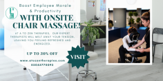 Seeking Instant Relaxation at Work? Try Our Onsite Chair Massage in London!

Unwind and rejuvenate during your busy workday with A to Zen Therapies' onsite chair massage services. Our skilled therapists bring relaxation directly to your office in London, providing soothing and revitalizing chair massages tailored to release tension and restore energy levels.