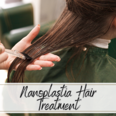 Revive your hair with our Nanoplastia Hair Treatment Service! Our experienced stylists harness the power of Nanoplastia technology to rejuvenate and strengthen your hair, leaving it silky, smooth, and full of life. Say goodbye to dullness and hello to vibrant, healthy-looking locks. Don't wait any longer—schedule your Nanoplastia Hair Treatment session today and experience the ultimate hair transformation!