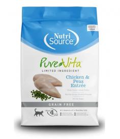 Pure Vita offerings are specially formulated limited ingredient diets that feature a single source animal protein making them a top choice for pets with allergies. NutriSource formulas deliver compact nutrition and include pre and pro-biotics to help support a healthy gut. Balanced Omega-3 and Omega-6 fatty acids plus Zinc to support a strong immune system, healthy skin and coat condition.