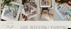 Capture the magic of your wedding day with a unique and timeless piece of art through live wedding painting. This enchanting service offers couples the opportunity to immortalize their special moments as a professional artist paints the scene in real-time during the celebration. Imagine having a beautiful, hand-painted depiction of your wedding ceremony or reception, created on-site, and adding a personal touch to your wedding day. Live wedding painting provides a stunning, one-of-a-kind keepsake that you and your loved ones can cherish forever.