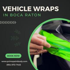 Elevate your vehicle’s look with custom vehicle wraps in Boca Raton. Whether for business branding or personal flair, our expert team specializes in designing and installing premium-quality wraps that make your car stand out. From vibrant full wraps to sleek partial designs and logos, we use durable materials to ensure long-lasting results. Perfect for advertising or adding a unique touch to your vehicle, our wraps protect your car’s original paint while making a bold statement. Call us today for a consultation and give your vehicle a stunning new look!