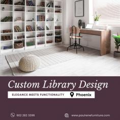 Transform your space with a custom library designed to suit your unique style and storage needs in Phoenix. Our expert designers specialize in crafting beautiful, functional libraries tailored to your vision. Whether you desire a classic, modern, or eclectic aesthetic, we’ll bring your dream library to life with quality craftsmanship and attention to detail, creating a timeless space for reading, relaxation, and inspiration.