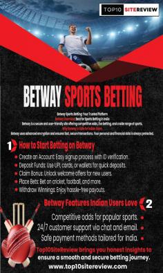 ENJOY THE BEST BETWAY SPORTS BETTING EXPERIENCE – TOP10SITEREVIEW

Discover a premium Betway sports betting experience with Top10SiteReview’s expert recommendations. Betway is a top choice for Indian sports enthusiasts, offering betting options on cricket, football, tennis, and more. Our curated review highlights Betway’s user-friendly platform, secure payment options, live match streaming, and competitive odds. With easy navigation and 24/7 customer support, it’s perfect for both new and experienced bettors. Start your sports betting journey today with a platform you can trust!