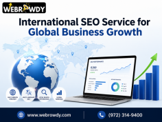 WebRowdy provides international SEO service to help businesses expand their online visibility across global markets. Their strategies include multilingual SEO, location-based targeting, technical optimization, keyword research, content planning, and performance tracking to attract the right international audience. For inquiries, call (972) 314-9400.