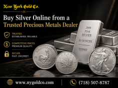 New York Gold Co offers a reliable way to buy silver online, including silver bars, coins, bullion, and investment-grade precious metals. With decades of experience, they help customers choose trusted silver products for portfolio diversification, long-term value, and secure precious metal ownership. For inquiries, call (718) 507-8787.