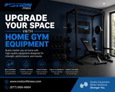 Upgrade your workout space with quality home gym equipment from Motion Fitness. Explore fitness solutions designed for strength training, cardio, functional workouts, and everyday exercise at home. Find equipment that supports different fitness goals, available space, and training preferences. Create a convenient home workout setup that helps you stay active and consistent. For product information or assistance, call (877) 668-4664.