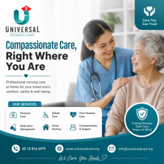 Looking for trusted Home Nursing Care in Petaling Jaya? Our professional caregivers provide compassionate and personalized healthcare support at your doorstep, ensuring your loved ones receive safe and comfortable care in their own home. We offer elderly care, post-surgery care, hospital sitter services, specialist nursing support, and daily assistance based on individual health needs. With experienced caregivers and patient-focused services, we help families manage recovery, long-term care, and daily health requirements with confidence. Contact us today for reliable home nursing services in Petaling Jaya.