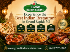 Enjoy authentic Indian flavors at Grand Indian Cuisine, the best Indian restaurant in Grand Rapids MI. Savor rich curries, aromatic biryanis, fresh naan, and flavorful tandoori specialties. Experience warm hospitality, delicious meals, and a welcoming atmosphere for family and friends. Choose from a variety of vegetarian and non-vegetarian Indian dishes prepared with traditional spices.Visit Grand Indian Cuisine for lunch, dinner, takeout, or a memorable dining experience.Call (616) 737-6167 and enjoy the taste of authentic Indian cuisine today.